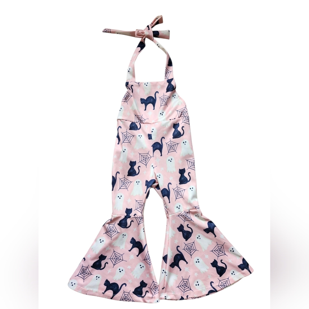 Bailey Blossoms Bell Bottom Jumpsuit - Pink Halloween 2T